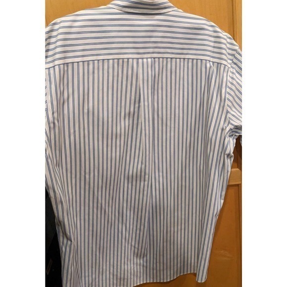 Cabelas Shirt Mens Large Tall Blue Striped Long Sleeve Button Down Outdoor - Picture 2 of 3